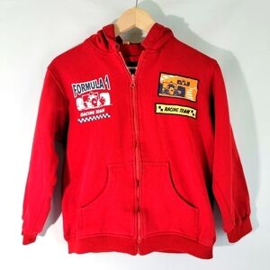 Aero Kids Red Formula 1 Racing Team Full Zip Hooded Sweater Boys Size 13-14